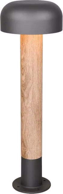 Palo da esterno Trio Lighting Fraser in alluminio e legno, colore antracite e marrone, H 54 cm
