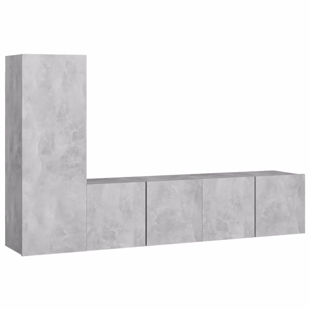 Set di mobili porta TV 3 pezzi vidaXL in legno multistrato grigio opaco per soggiorno – 2