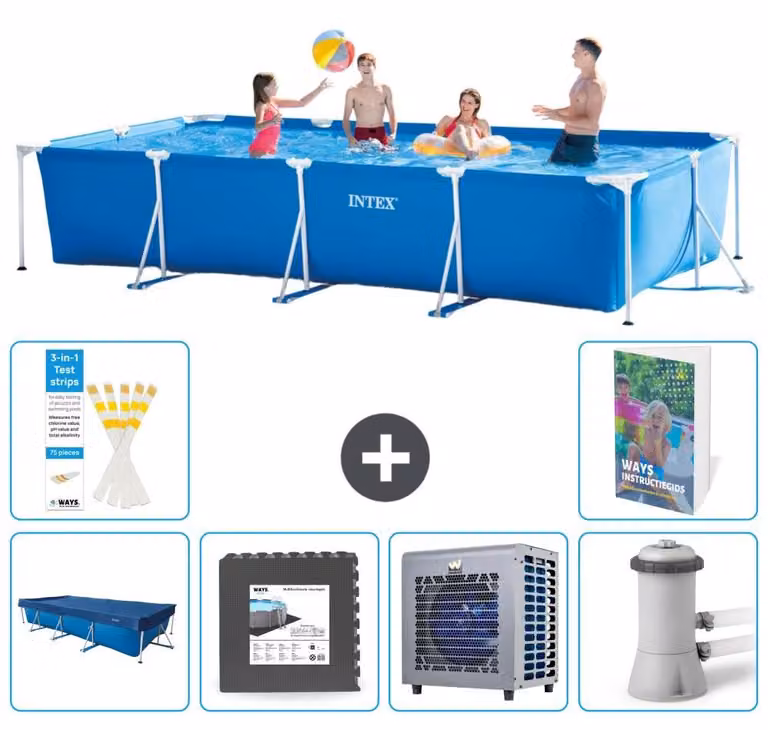 Piscina fuori terra rettangolare - 450x220x84 cm - composta da 5 elementi - modello S156