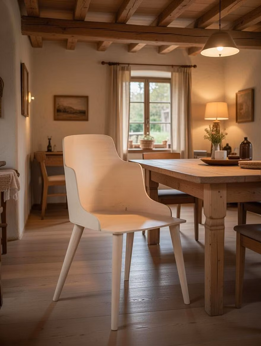 Sedia in legno in stile moderno per sedersi comodamente