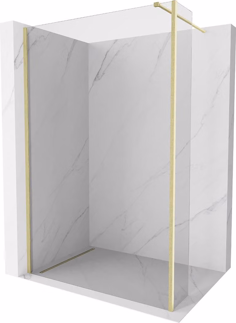 Mexen Kioto parete doccia Walk-in 110 x 30 cm, trasparente, oro spazzolato - 800-110-212-55-00-030