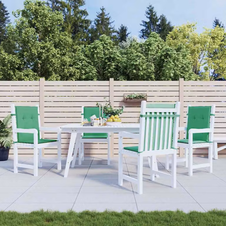 Set di 4 cuscini rettangolari per sedie da giardino vidaXL, colore verde, L 100 x P 50 x H 3 cm