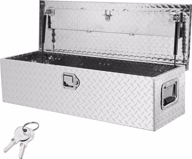 990 x 330 x 254 mm Cassetta per attrezzi per il pianale del camion, chiudibile a chiave 83 L Cassetta per attrezzi Truckbox Cassetta per attrezzi per la conservazione degli attrezzi, capacità di carico 39 kg Organizzatore di cassette per camper, auto, ecc