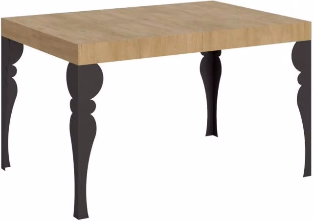Tavolo da pranzo allungabile Itamoby in legno quercia e metallo, L: 120/380 cm, P: 90 cm, colore marrone e antracite