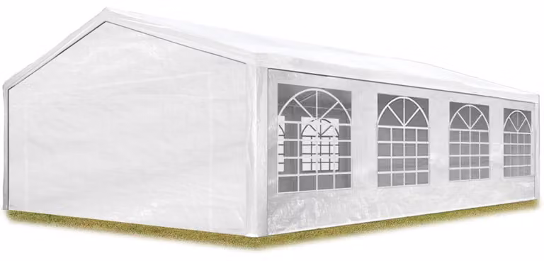TOOLPORT Tendone per feste gazebo 5x8 m bianco PE 350 N impermeabile protezione UV tenda giardino sagre eventi mercati esterno