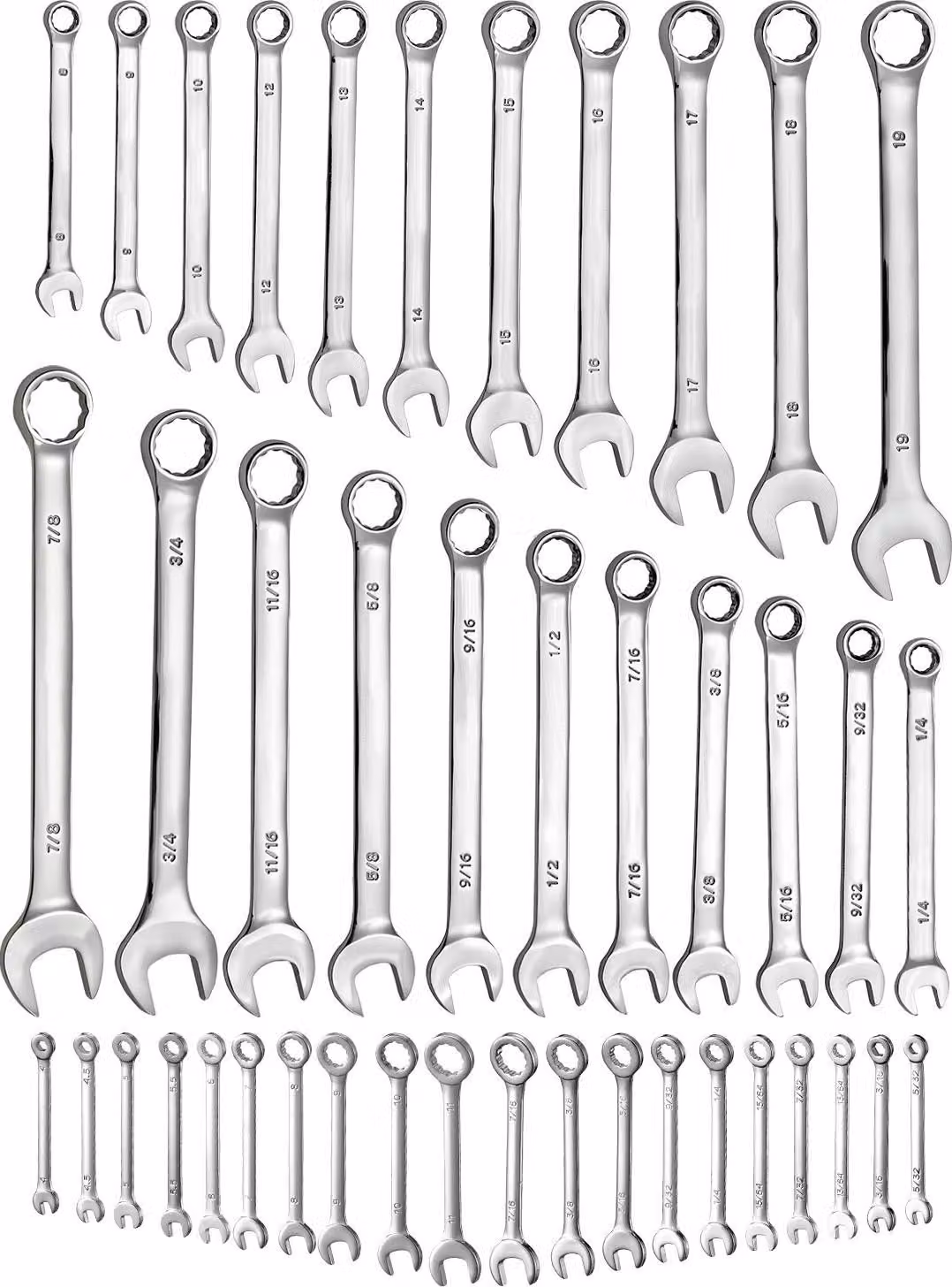 SucceBuy Set di chiavi combinate da 42 pezzi (SAE e metriche), set di chiavi con borsa a rotolo, set di chiavi combinate ad anello Acciaio al carbonio, adatto per riparazioni generali di veicoli