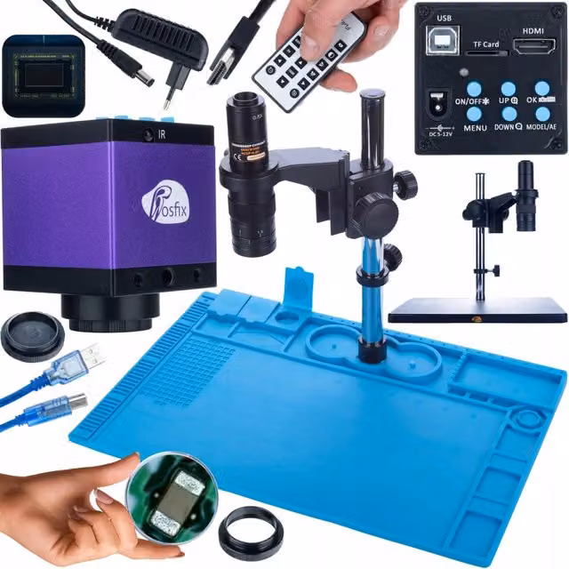 Set Microscopio Digitale Earth Pro MCEP-0.5X con Camera Tucana Pro KMTP-HDMI-USB e Tappetino in Silicone Multicolore
