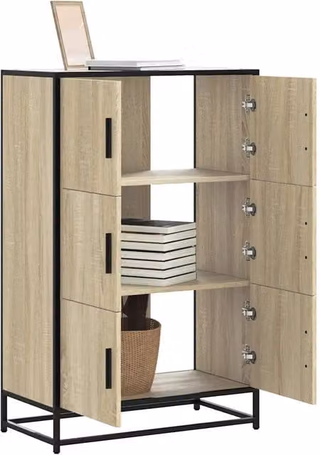 Credenza Buffet Design Mania in Legno e Metallo, Colore Marrone e Beige, L 68 cm x P 35 cm x H 106,5 cm