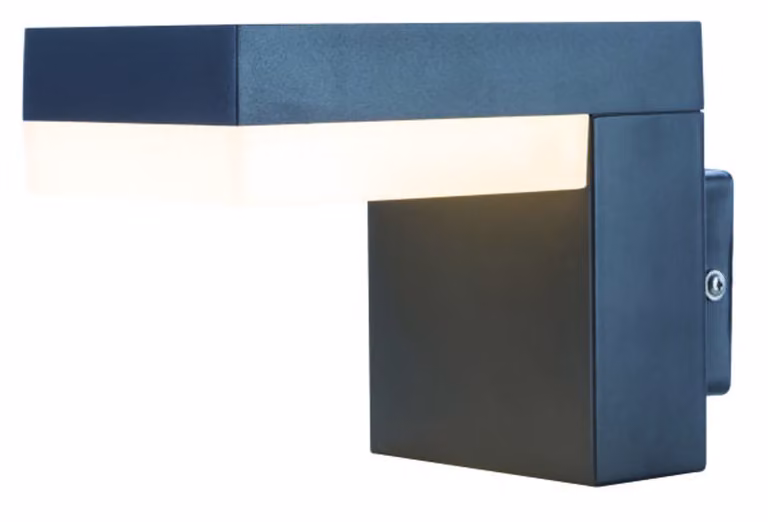 Globo Lighting lampada da esterno in acciaio inox antracite, plastica opale, bianco, IP44, LxH: 95x125mm, AL: 193mm, incl. LED 9W 230V, sorgente 1000lm, potenza 800lm, 3000K