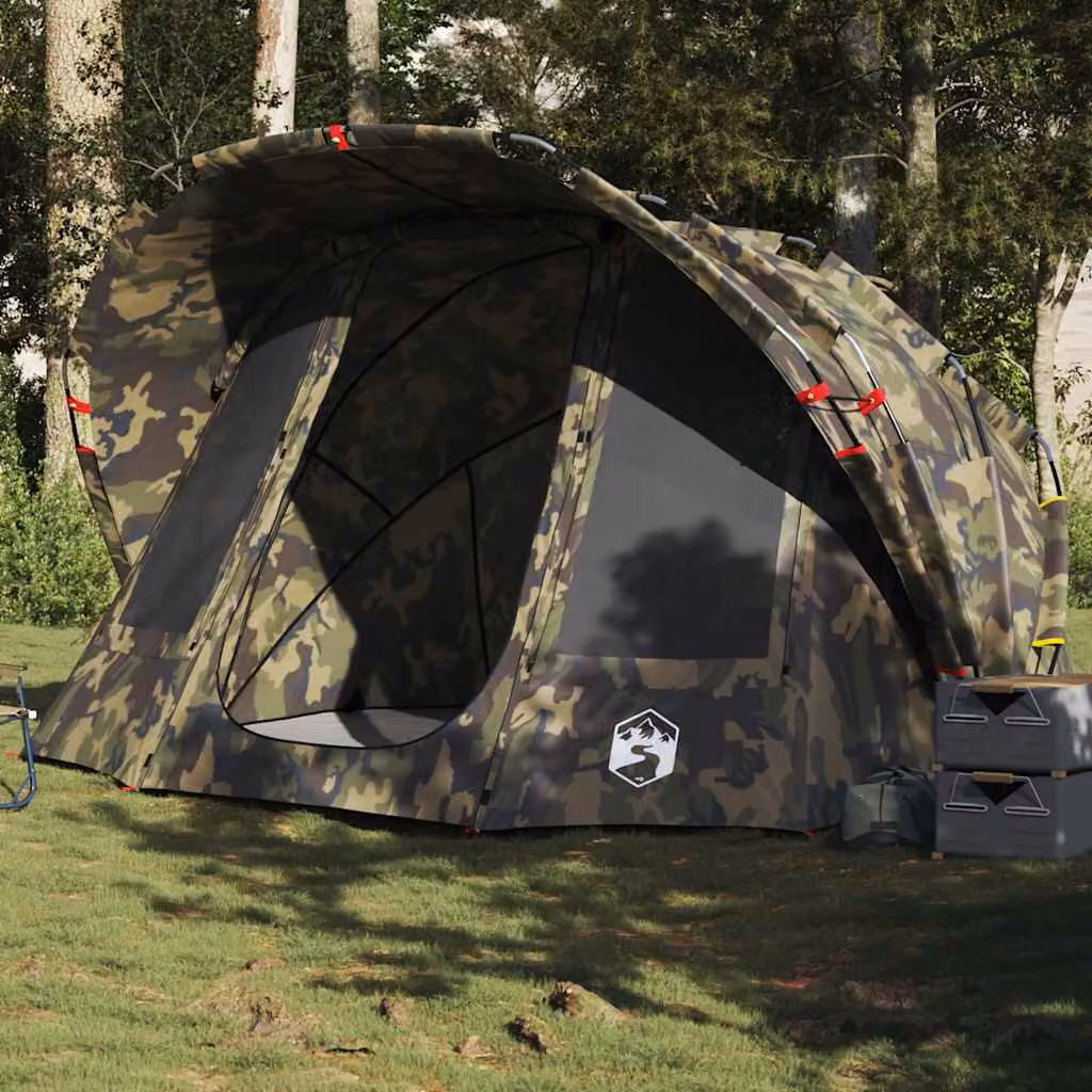Tenda da pesca vidaXL per 5 persone, impermeabile e mimetica, multicolore