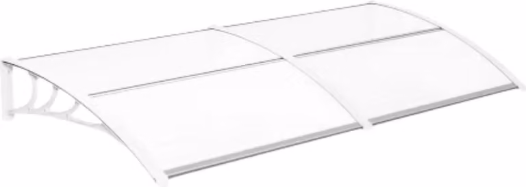MVPOWER Persiane e tettoie per finestre - Policarbonato - Alluminio - 190x98,5 cm - Trasparente - Resistente agli agenti atmosferici - Bianco