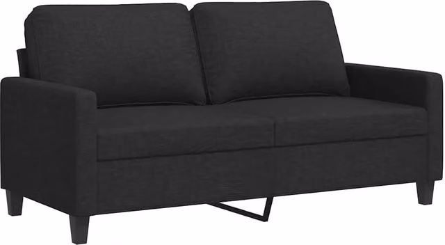 Divano | Divano da soggiorno | Sofa a 2 Posti Nero 120 cm in Tessuto