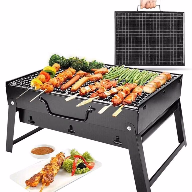 Omgoods - Barbecue portatile a carbone GO2CAMPS - Compatto e pieghevole, ideale per il campeggio