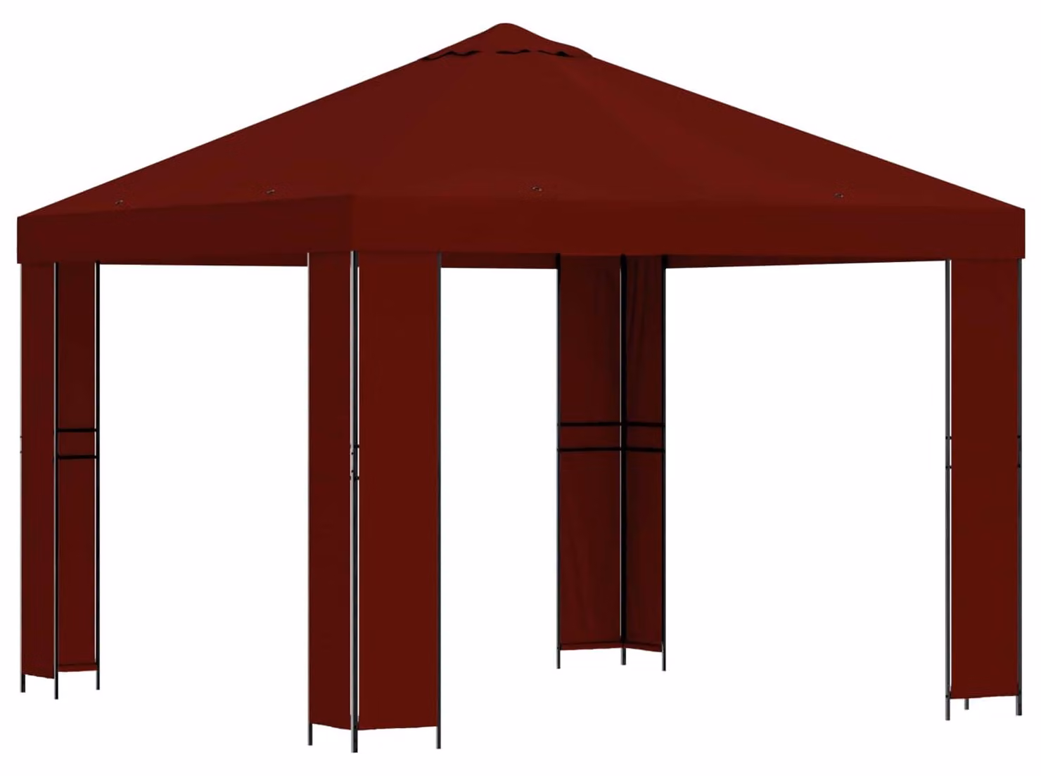 Gazebo 3 x 3 m Borgogna Poliestere e Acciaio 190 gsm