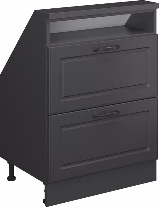 Mobile cucina sottotetto Vicco R-Line Antracite rustico 60 cm con 2 cassetti, Model 58210