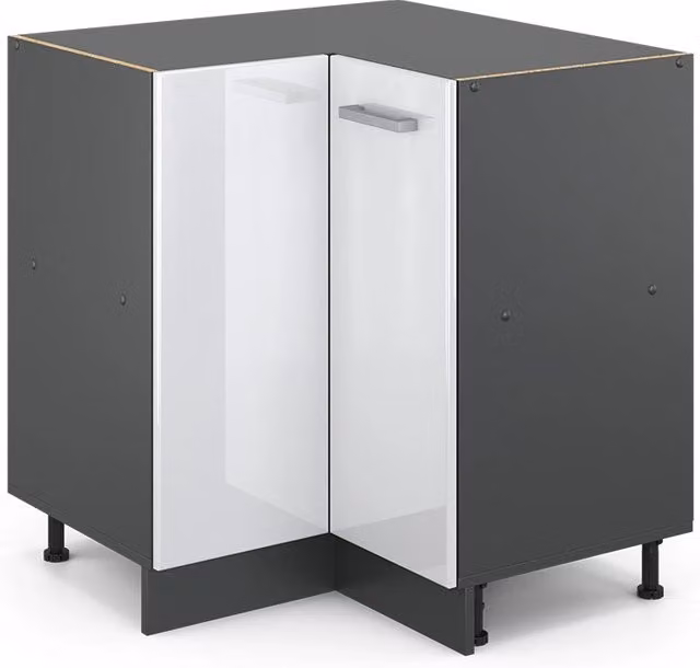 Mobile ad angolo cucina Vicco R-Line Bianco lucido/Antracite L: 75.6 cm – 1