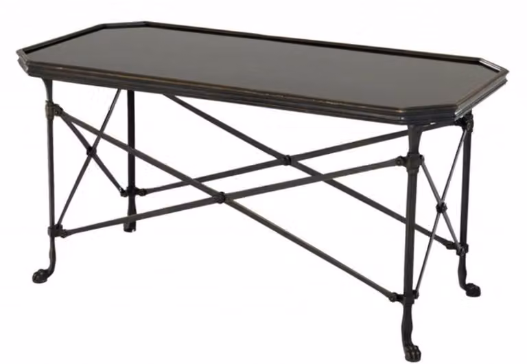 Tavolino da caffè di design Art Déco "Casa Padrino", lussuoso, in ottone verniciato di rosso - 90 x 47 x altezza 45 cm