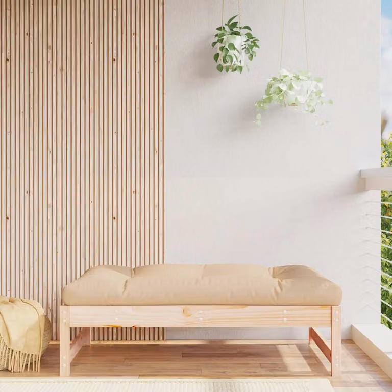 Poggiapiedi da giardino vidaXL in legno massello di pino marrone, L: 120 cm, P: 84 cm, H: 30 cm