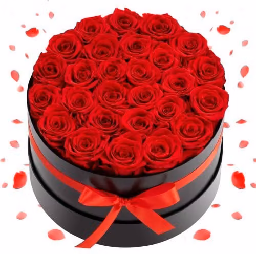 Bouquet di Rose Stabilizzate VEVOR, 27 Fiori Eterni in Scatola, Colore Rosso
