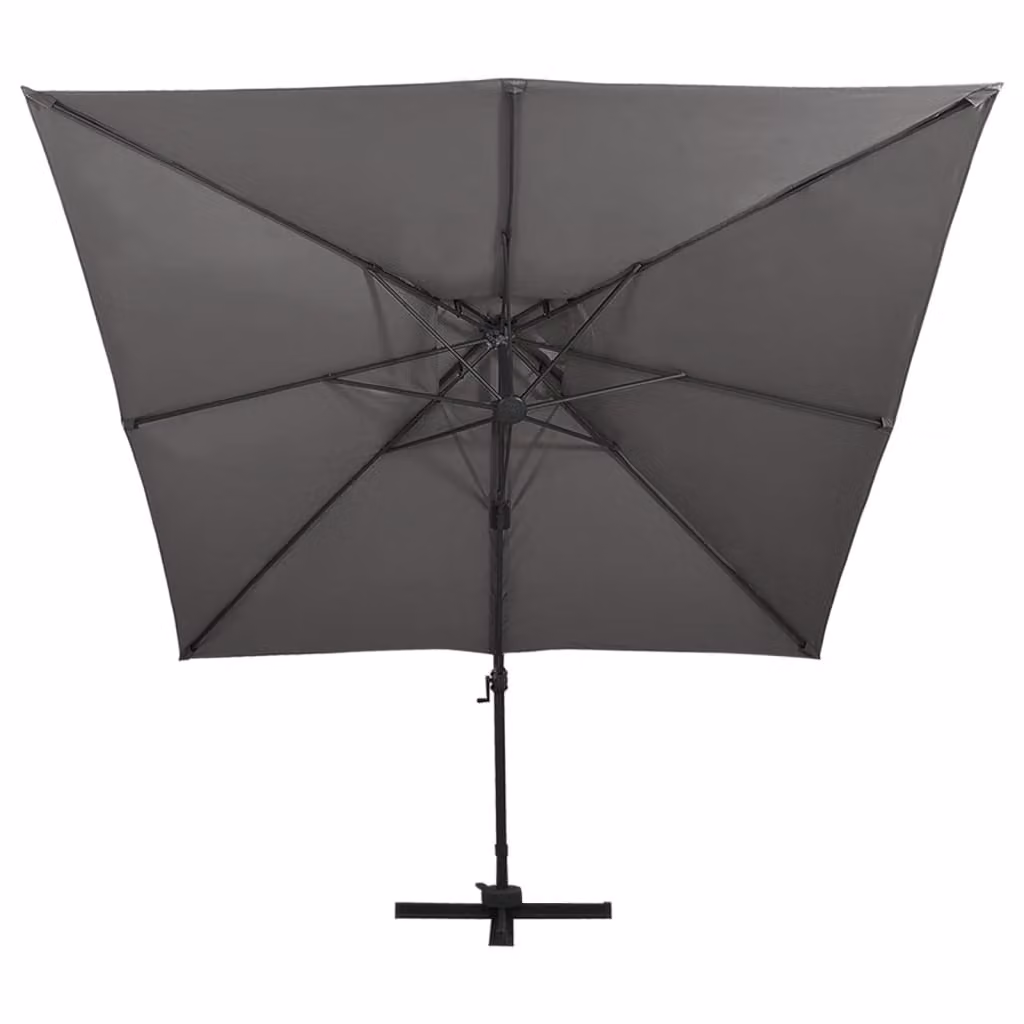 Ombrellone a Sbalzo con Doppia Copertura 300x300 cm Antracite