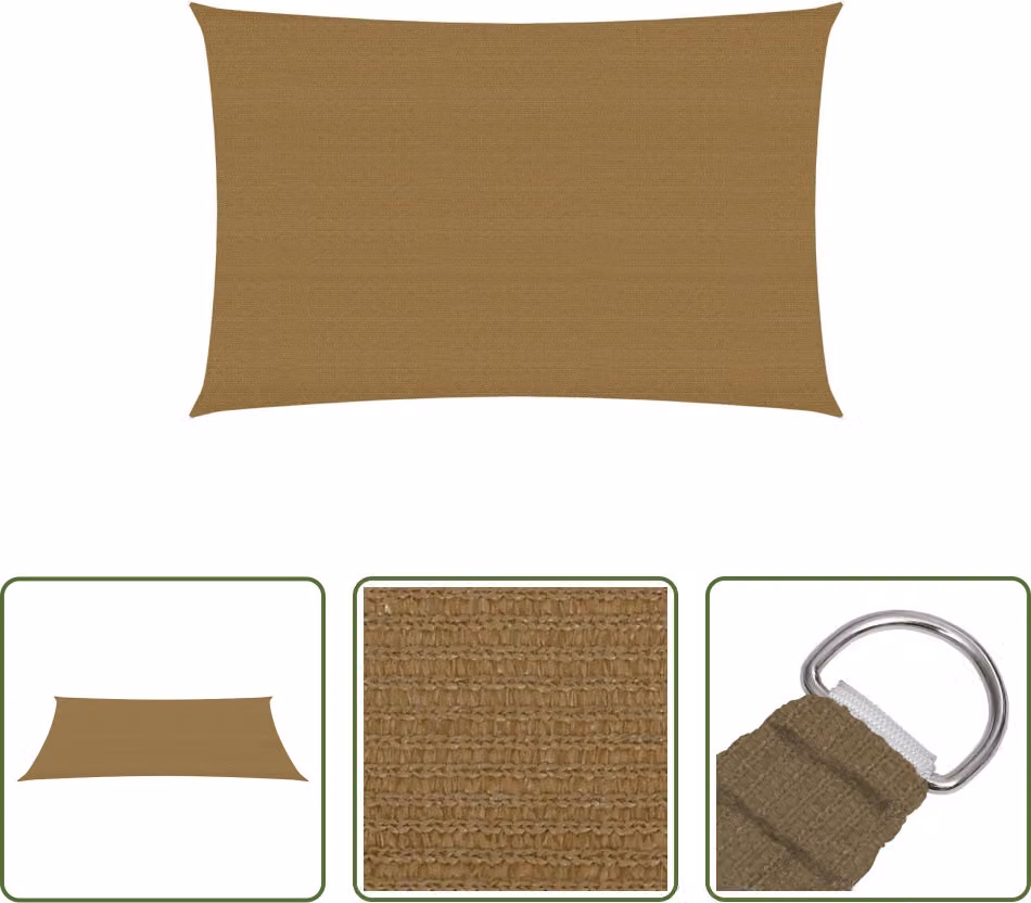 The Living Store Tenda da sole 160 g/m² Taupe 2,5x4,5 m HDPE