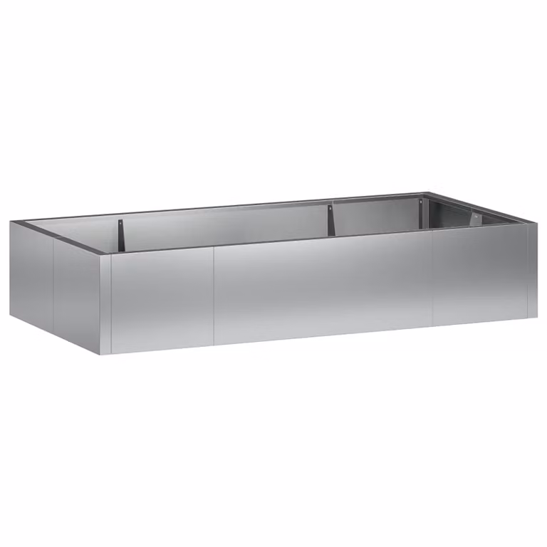 Set di 6 pezzi muro di contenimento e letto rialzato vidaXL in acciaio zincato argento L: 200 cm, P: 100 cm, H: 30 cm