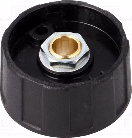 1 x Manopola rotante, diametro albero: 6 mm, diametro totale: 31 x 15,5 mm, colore nero, codice prodotto: A2531060. Manopole rotanti per