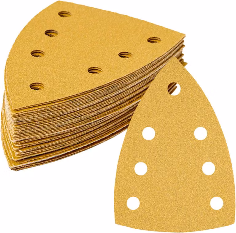 STIER fogli abrasivi Universal Delta, 100 x 150, P100, 50 pezzi, 7 fori, corindone, carta D stabile contenente lattice
