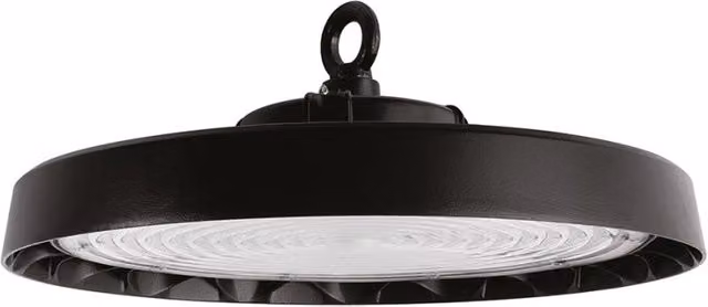 Sospensione Industriale Gea Luce GLI022 - Lampada LED 200W 26000Lm 4000K IP65 in Alluminio Nero con Diffusore Trasparente – 1