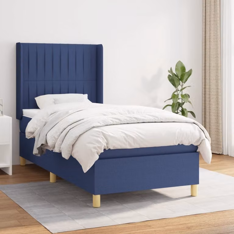 Maison Exclusive - Giroletto a Molle con Materasso Blu 90x200 cm inTessuto