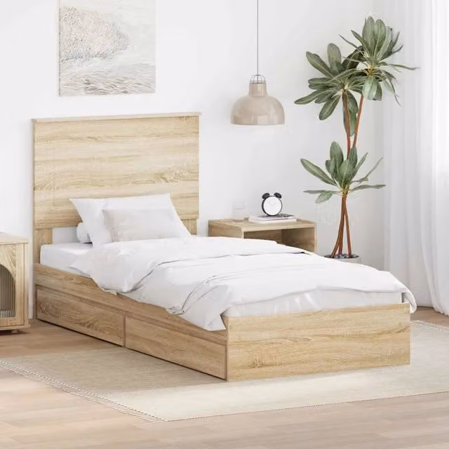 Letto con Contenitore Rovere Sonoma 90 x 190 cm 3409589