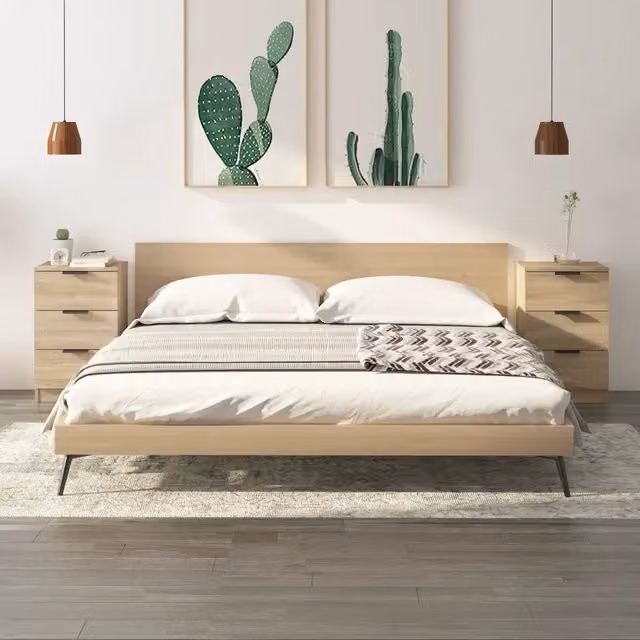 Set di 2 Comodini Moderni Design Mania in Rovere Sonoma, Appesi a Parete, L 40 cm x P 36 cm x H 65 cm