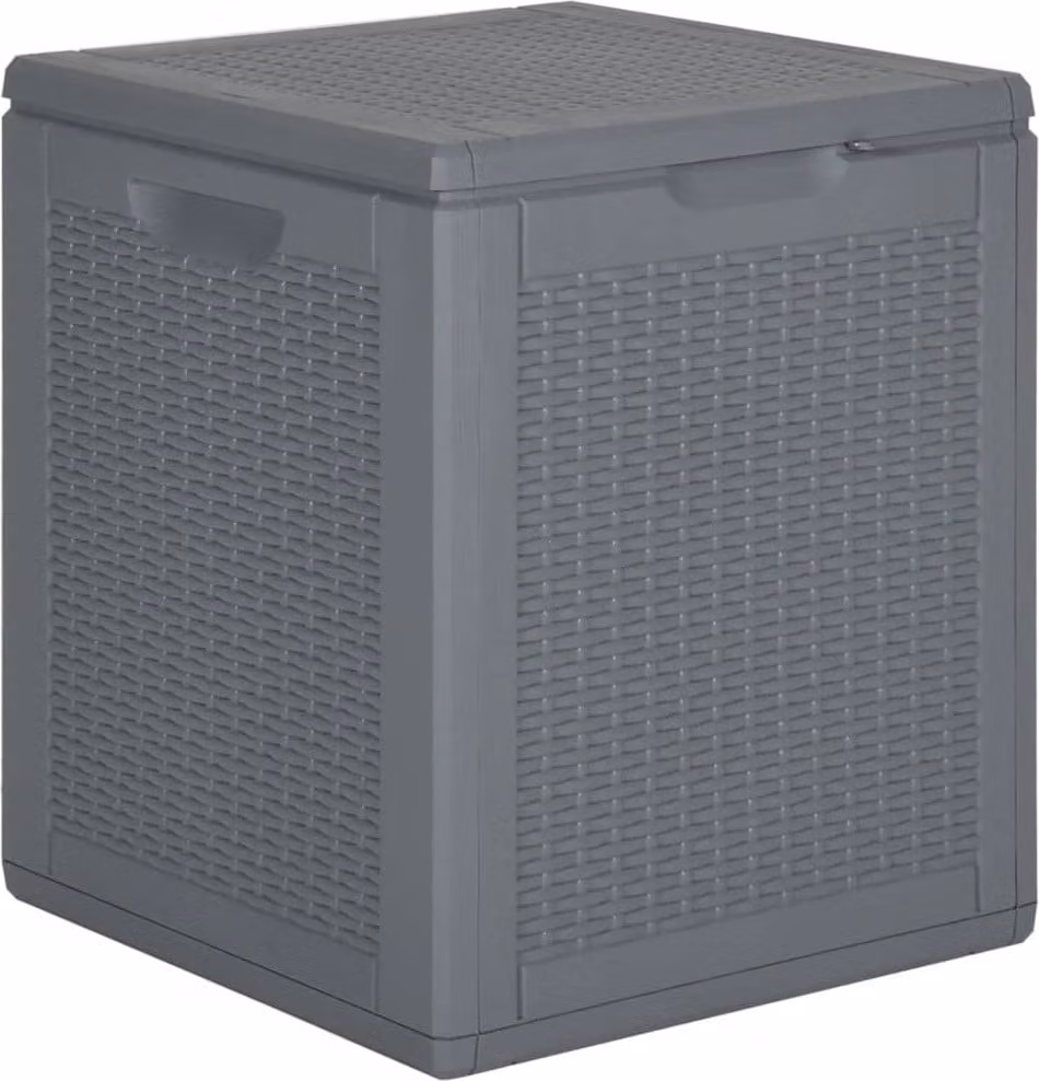 The Living Store Garden Box Grigio PP Rattan 90 L