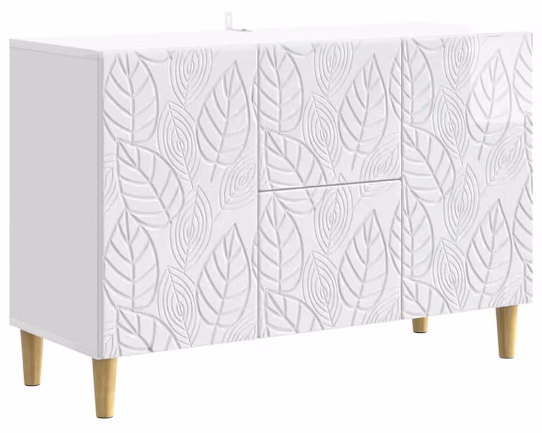 Credenza Bianco Lucido 89 x 34,5 x 60 cm Legno ingegnerizzato