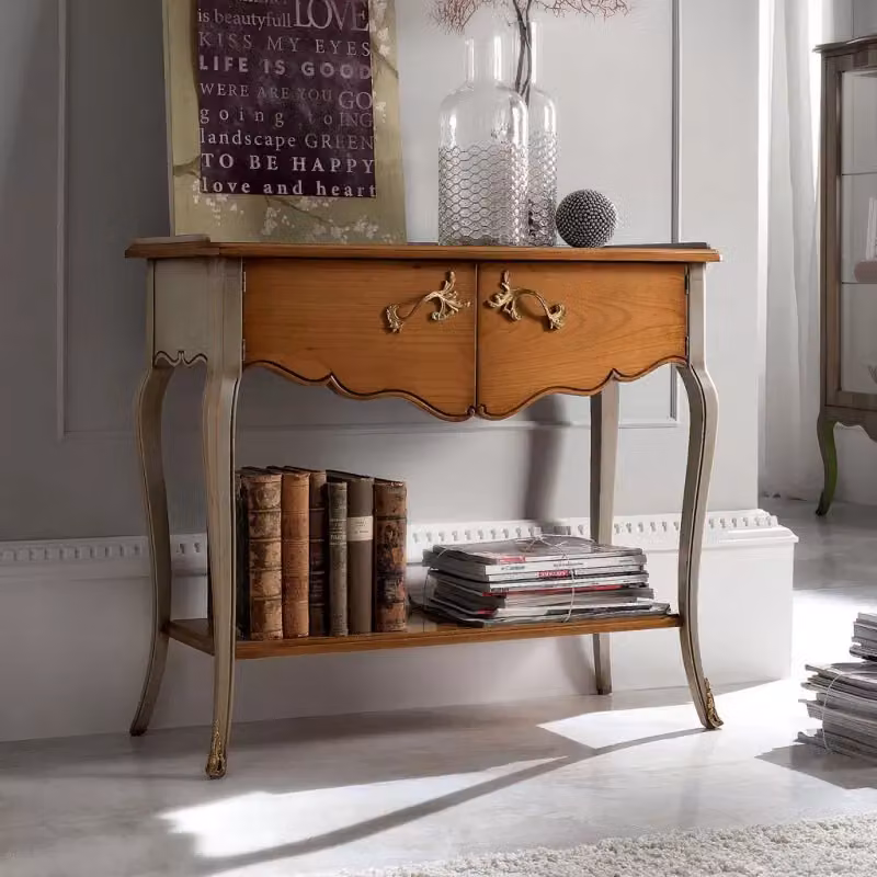 Consolle classica con 2 ante in legno di faggio stile shabby Mobili 2G L/P/H: 90 x 38 x 80 cm – 2