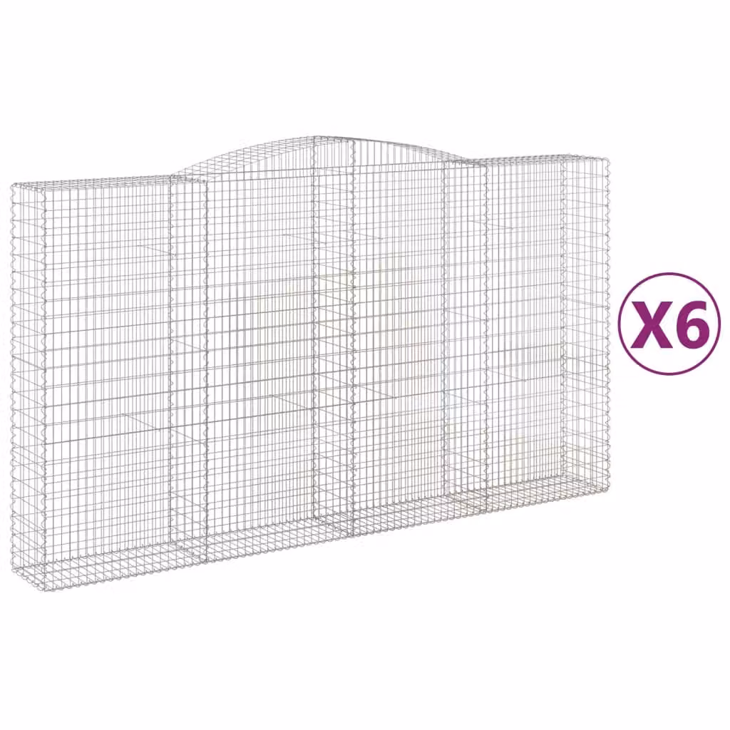 Cesti Gabbioni ad Arco 6 pz 400x50x220/240 cm Ferro Zincato