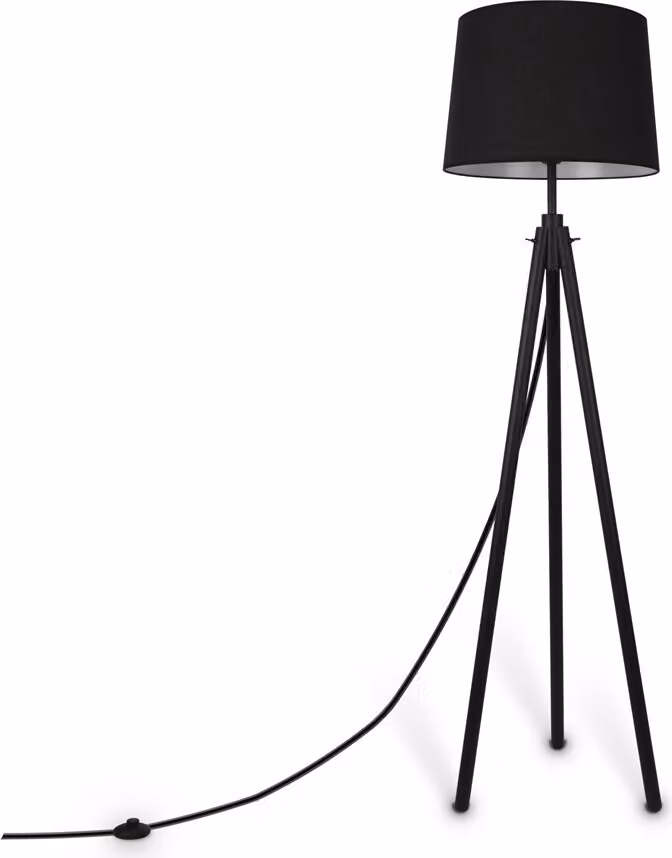 Lampada da terra nera con paralume Calvin Maytoni Z177FL-01B