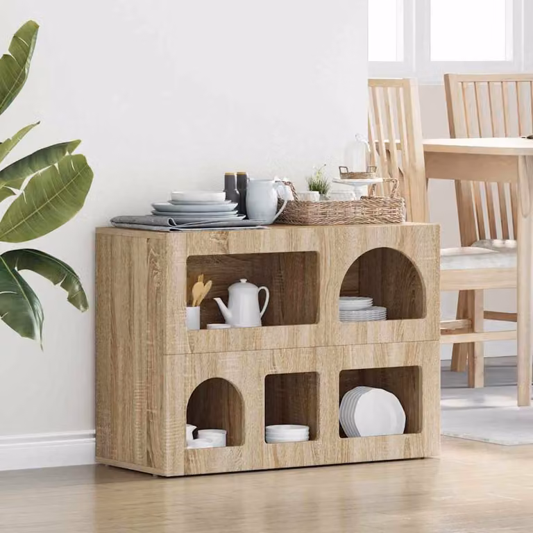 Credenza moderna vidaXL ELST in rovere Sonoma marrone L: 80.5 cm, P: 35 cm, H: 59 cm