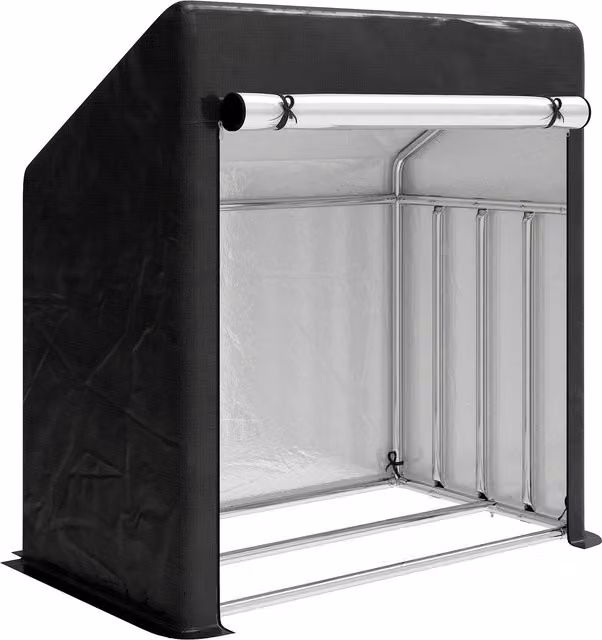 Outsunny Portalegna da Esterno in Acciaio Rinforzato con Copertura Impermeabile, 100x60x110 cm, Nero   Aosom Italy