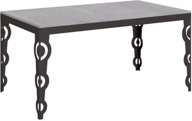 Tavolo allungabile Itamoby Evolution colore cemento con telaio e gambe antracite L: 160-264 cm, P: 90 cm – 1