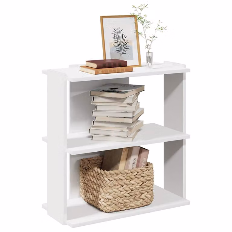 Libreria a parete vidaXL con 3 ripiani in legno e MDF, Bianca, L 60 cm x P 30 cm x H 60 cm