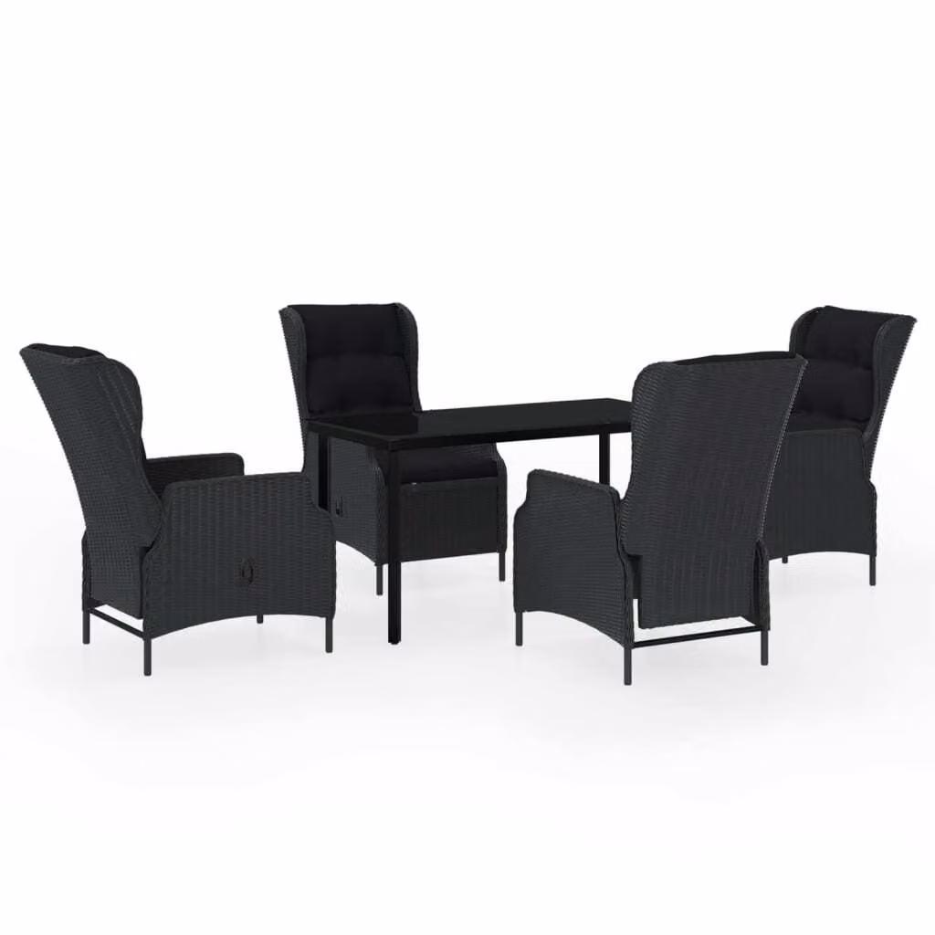 Set da Pranzo da Giardino 5 pz Grigio Scuro