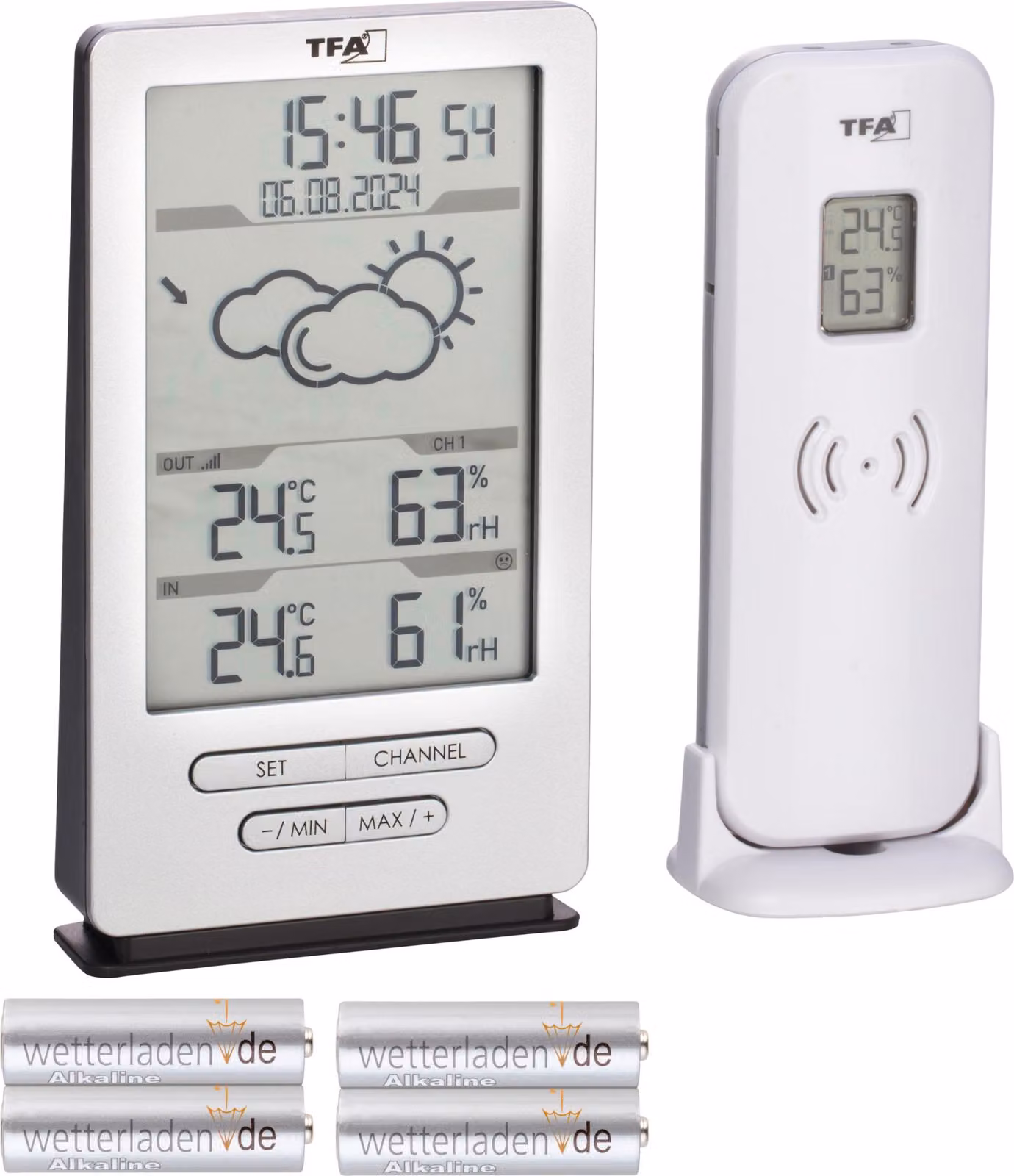 Stazione meteorologica wireless Xena TFA 35.1162 con previsioni meteo, orologio radiocontrollato e sensore esterno