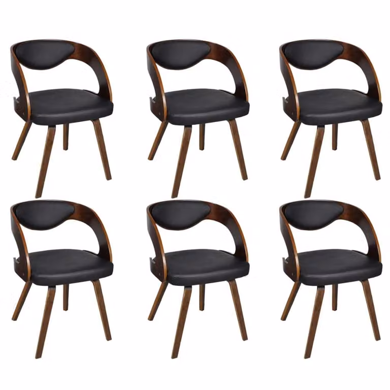 SYFAX™ Sedie da Pranzo 6 pz Marroni in Pelle finta