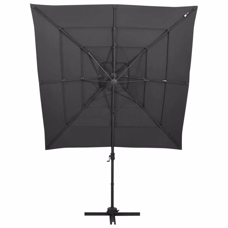vidaXL Ombrellone con palo in alluminio a 4 strati antracite 250x250 cm