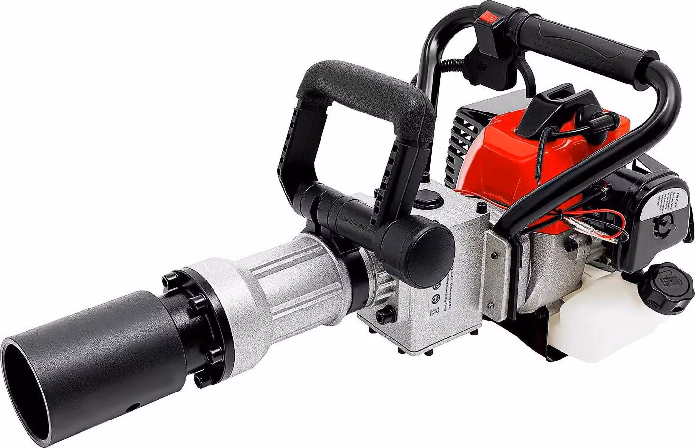Martello battipalo per pali a T per recinzioni - JH-55 - Motore a benzina a 2 tempi da 32,7 cm³ - Energia di percussione 25–50 J - 1700–2230 colpi/min - 1000 W - Avviamento a fune - Rosso/Nero