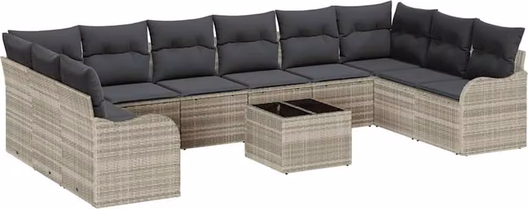 Set Divano da Giardino Grigio chiaro 55 x 55 x 37 cm polyrattan