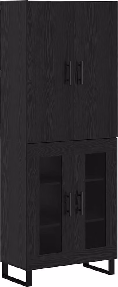 Credenza 2 pcs Rovere Nero 69,5 x 34 x 180 cm
