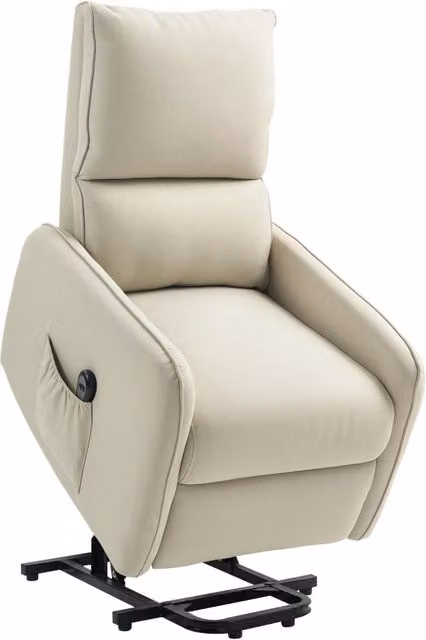 Poltrona Alzapersona Elettrica Reclinabile ¨C Xylo ¨C Tessuto Beige con Telecomando