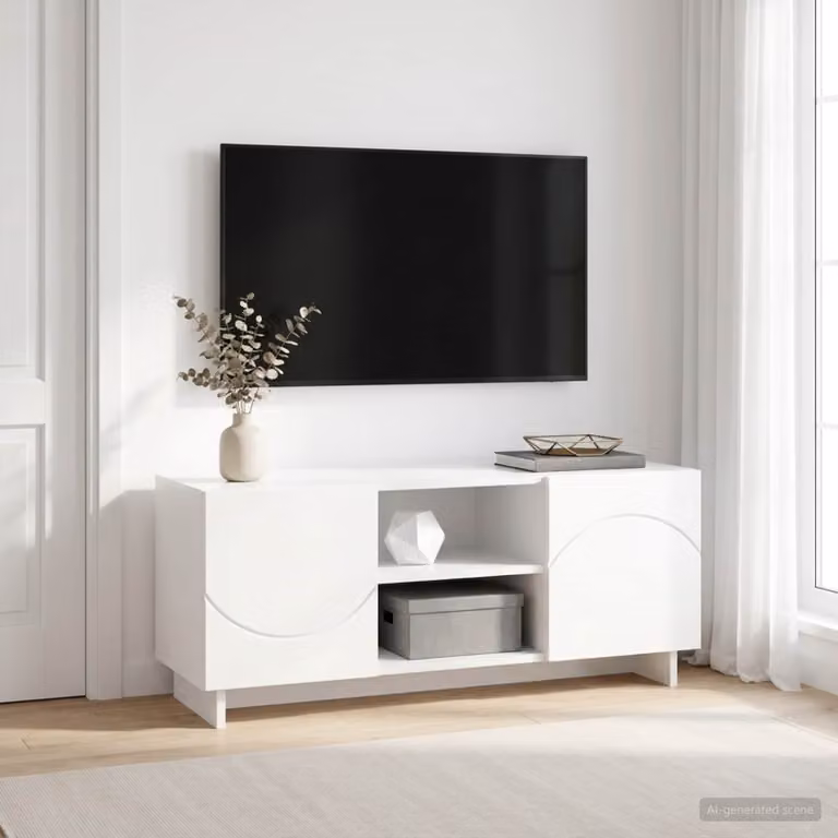 vidaXL Supporto TV moderno in MDF bianco L: 90 cm, P: 34.5 cm, H: 40 cm